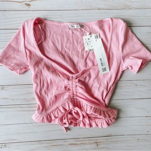 ZARA Pink Cinched top